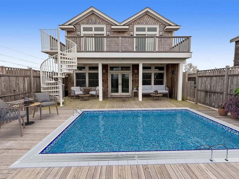 Ocean Beach two-story shingled home with pool